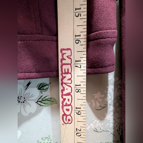 Vigoss Burgundy Faux Suede Moto Jacket - Picture 7 of 8